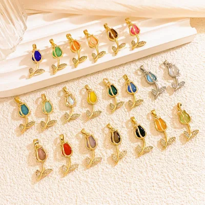 Women's Tulip Cat's Eye Stone Pendant