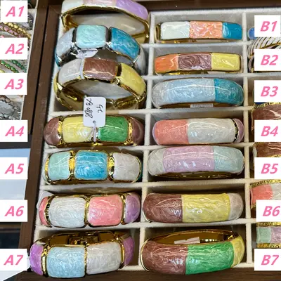 Pastel Patchwork Enamel Cuff Series