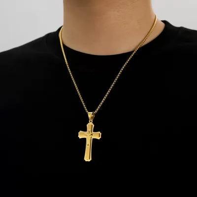 Cross - Shaped Gold Necklace