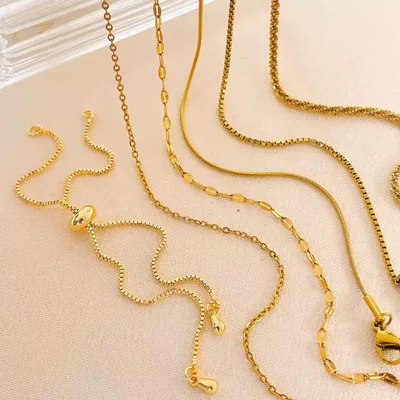 Anti-fade Real Gold Electroplated DIY Necklace Chains