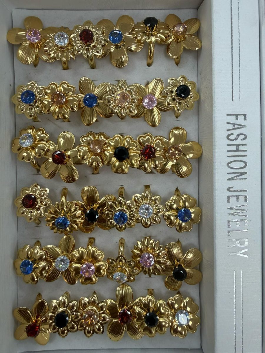 Floral Fashion Rings Mix Set