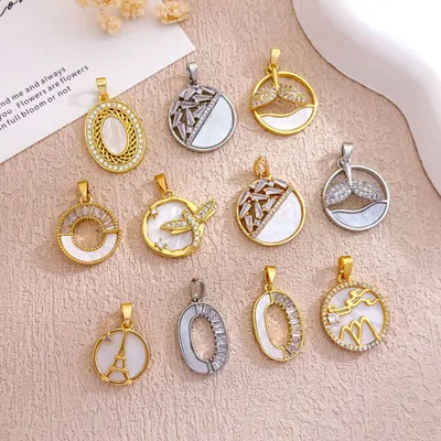 Round Geometric Zircon Pendant