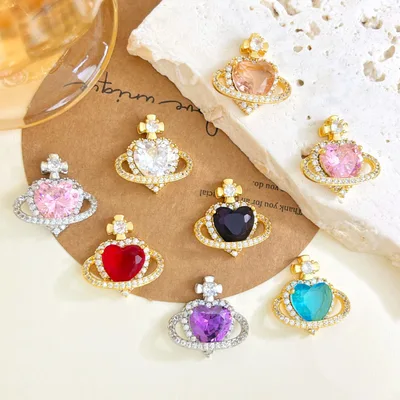 Heart Cross Zircon Pendant