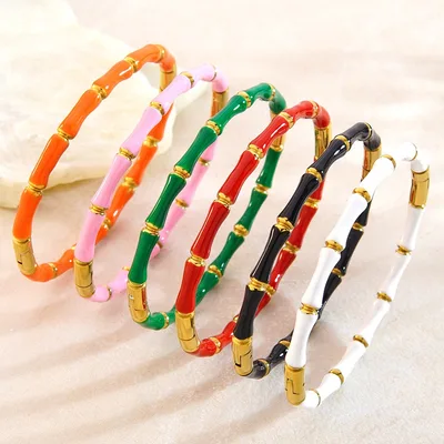 Colorful Bamboo Enamel Bangle