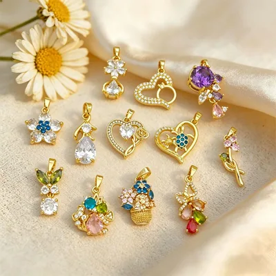 Summer Flower Zircon DIY Charms